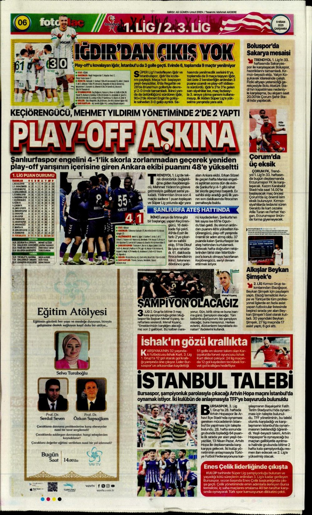 "Kevin De Bruyne derbisi" (9 Nisan 2025 spor manşetleri) - 14