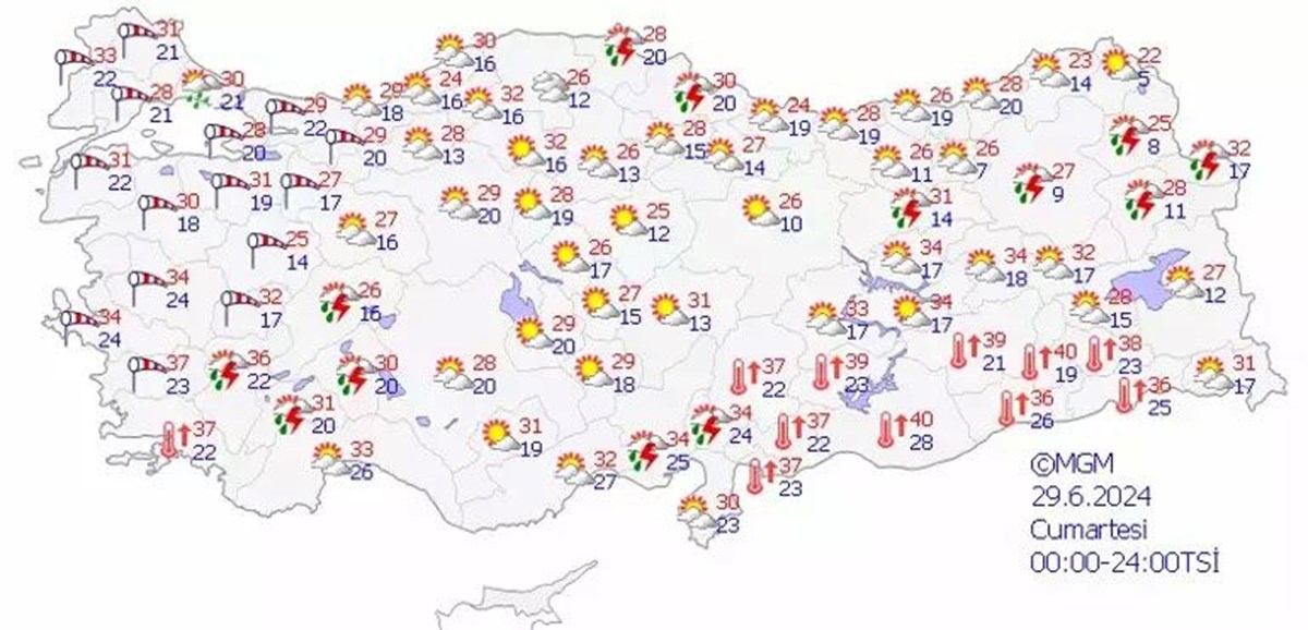 Meteoroloji açıkladı! Bugün hava nasıl olacak? 29 Haziran 2024 hava durumu raporu, bazı illere sağanak yağış kuvvetli geliyor