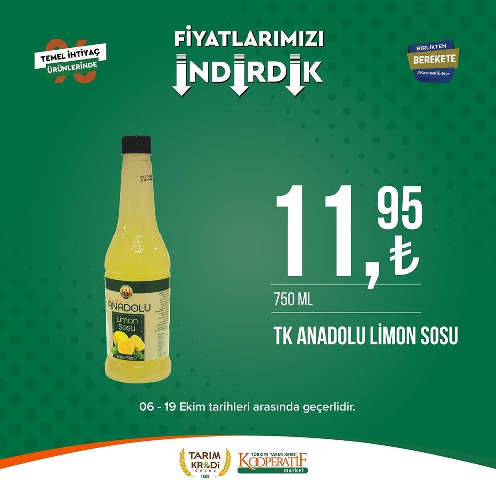 İNDİRİM BUGÜN BAŞLADI! Tarım Kredi Kooperatifi Market İndirim Kataloğu | Siirt Olay Haber Tarım Kredi Kooperatif Market ekim ayına özel yeni indirimli ürünler listesi: Yüzde 50 indirim bugün başlıyor (16 Ekim-2 Kasım 2023 Tarım Kredi Market indirimleri) - 81