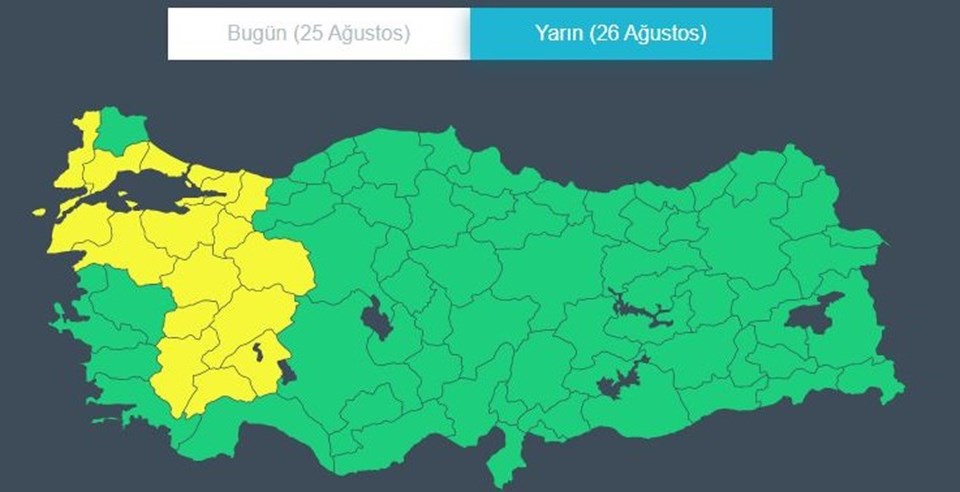 Meteoroloji'den 17 il için 'sarı kodlu' uyarı - 1