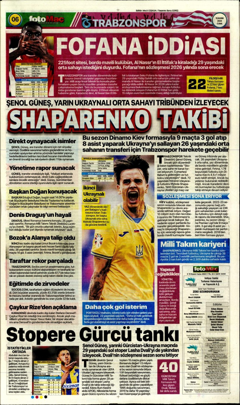 "Fener'e yıldız yağmuru" (15 Kasım 2024 spor manşetleri) - 4