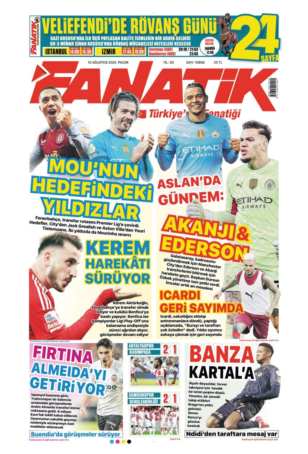 "Kadıköy rüyası" (10 Ağustos spor manşetleri) - 1