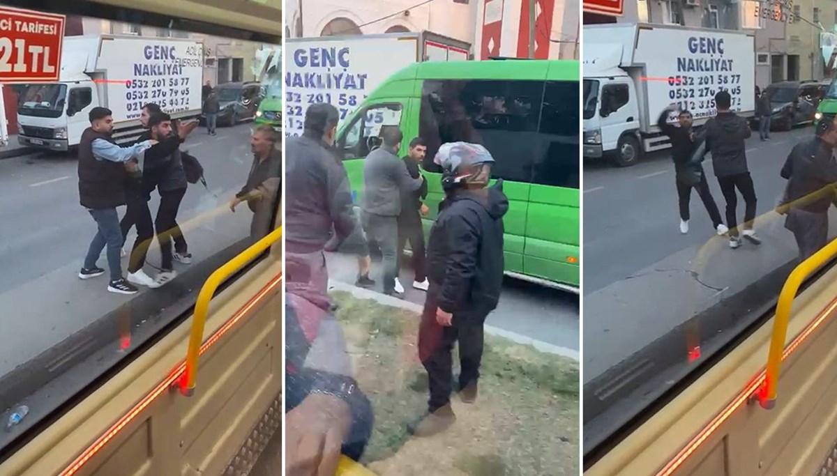 Kağıthane'de trafikte kavga: 