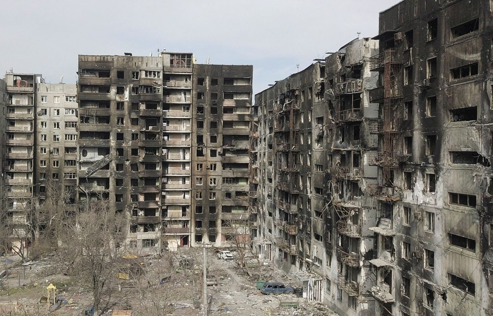 Drone görüntüleri Mariupol'ün cehenneme dönüştüğünü gösterdi: Şehrin yüzde 90'ından fazlası hasar gördü - 5
