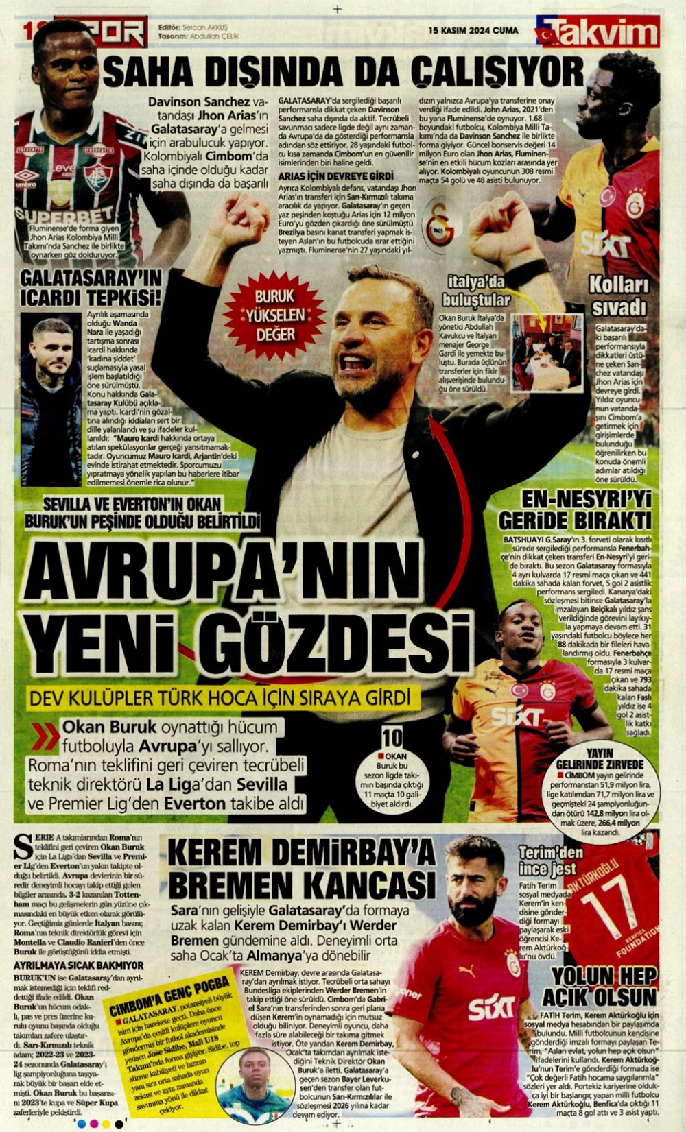 "Fener'e yıldız yağmuru" (15 Kasım 2024 spor manşetleri) - 10