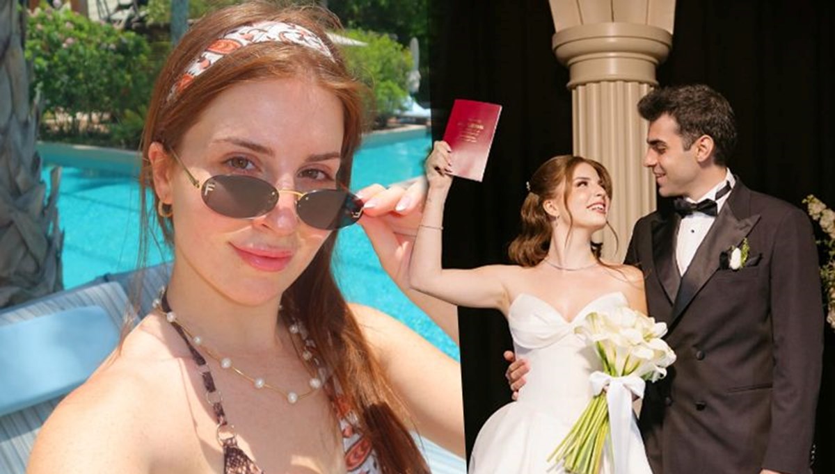 Zeynep Özkaya'dan balayı pozları