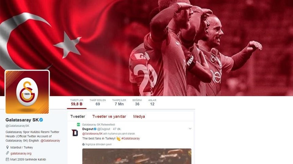 Galatasaray Twitter'da 7 milyon takipçiye ulaştı - 1