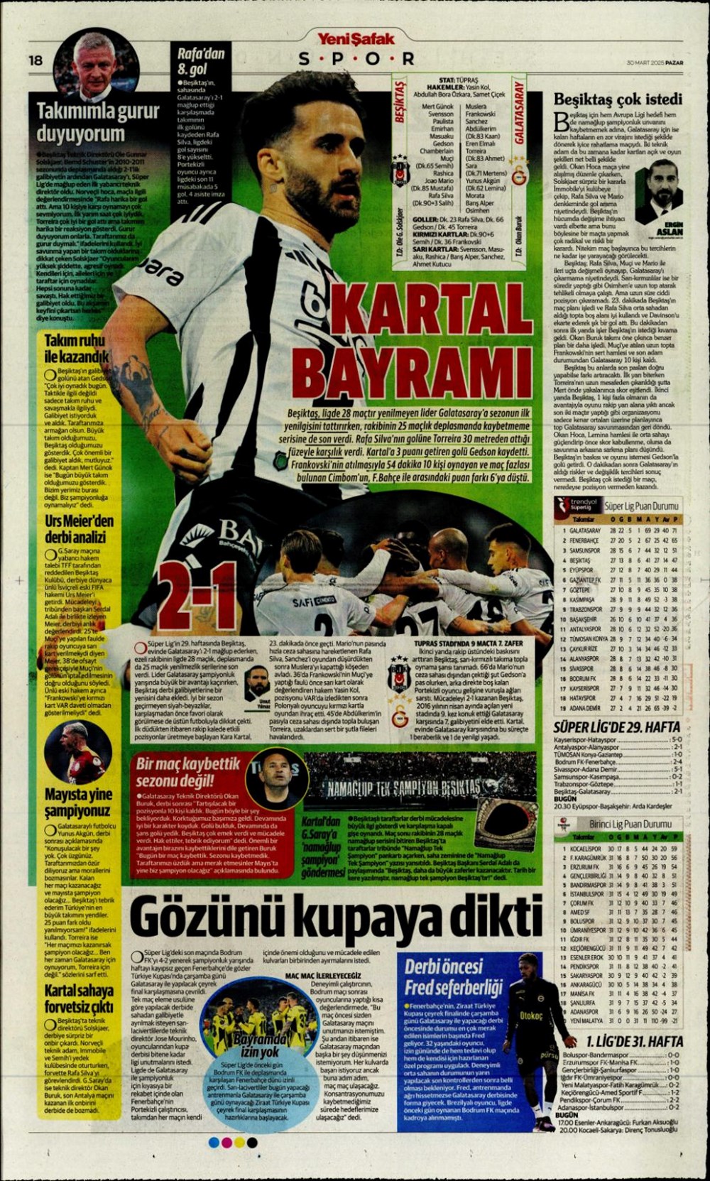 "Zirveye Kartal pençesi" (30 Mart 2025 spor manşetleri) - 18