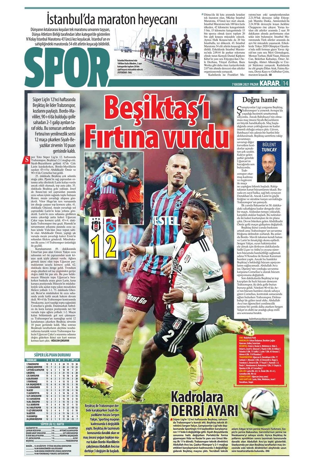 Günün spor manşetleri (7 Kasım 2021) - 12