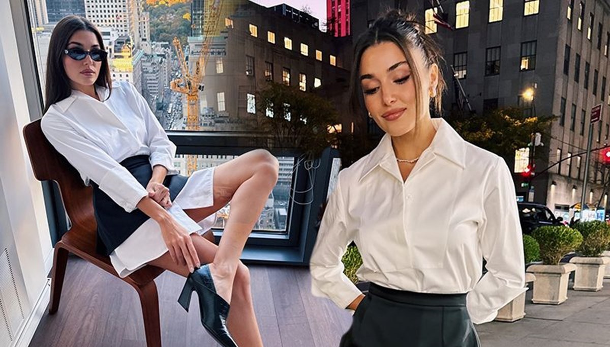 Hande Erçel'in New York stiline beğeni yağdı