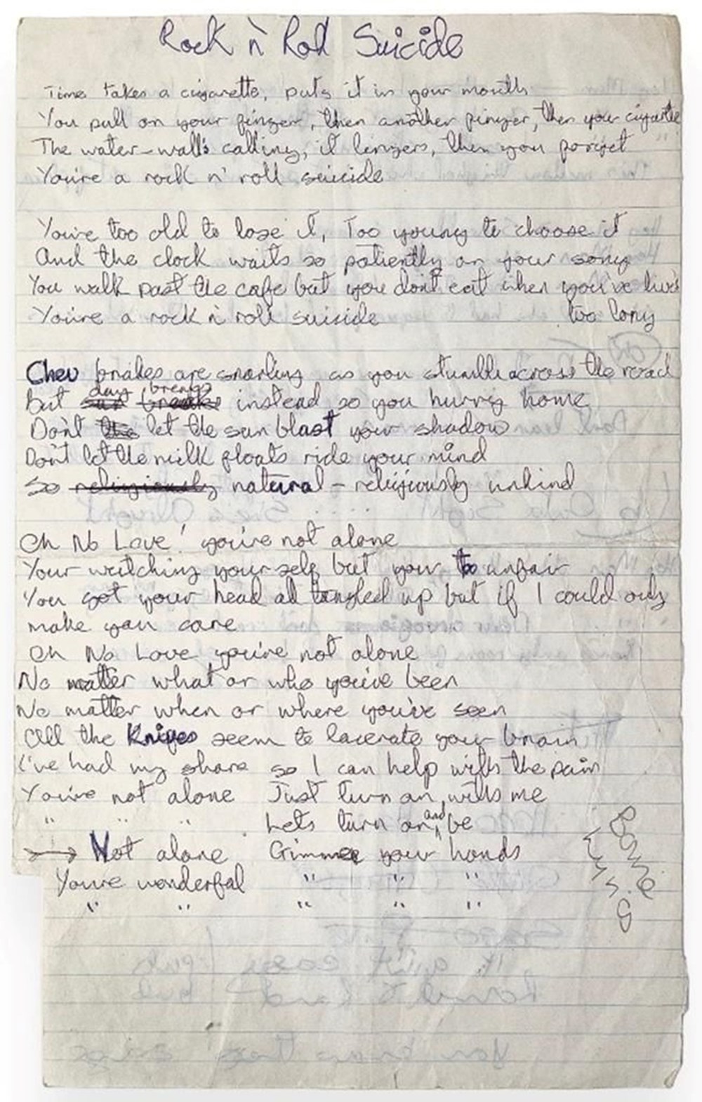 David Bowie-nin əlyazma sözləri üçün 126 min dollar - 2