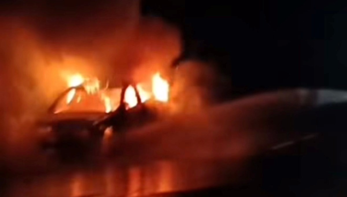 Bartın'da otomobil yandı