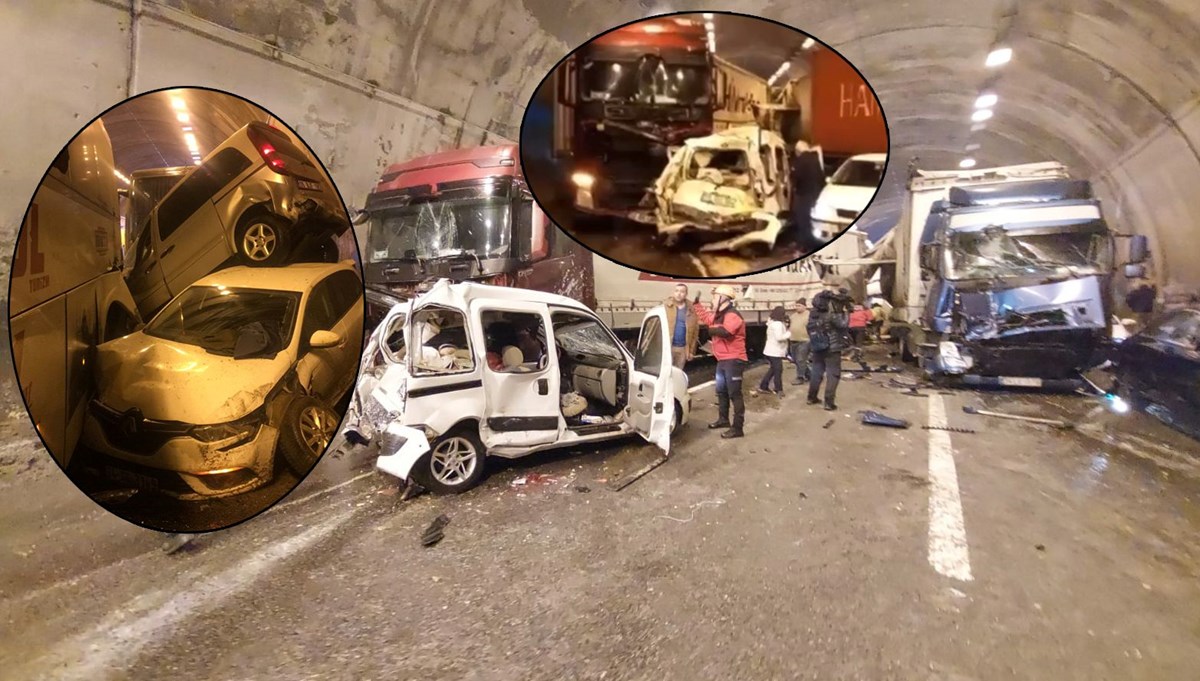 Bolu Dağı Tüneli'ndeki zincirleme kaza: 18 araç birbirine girdi
