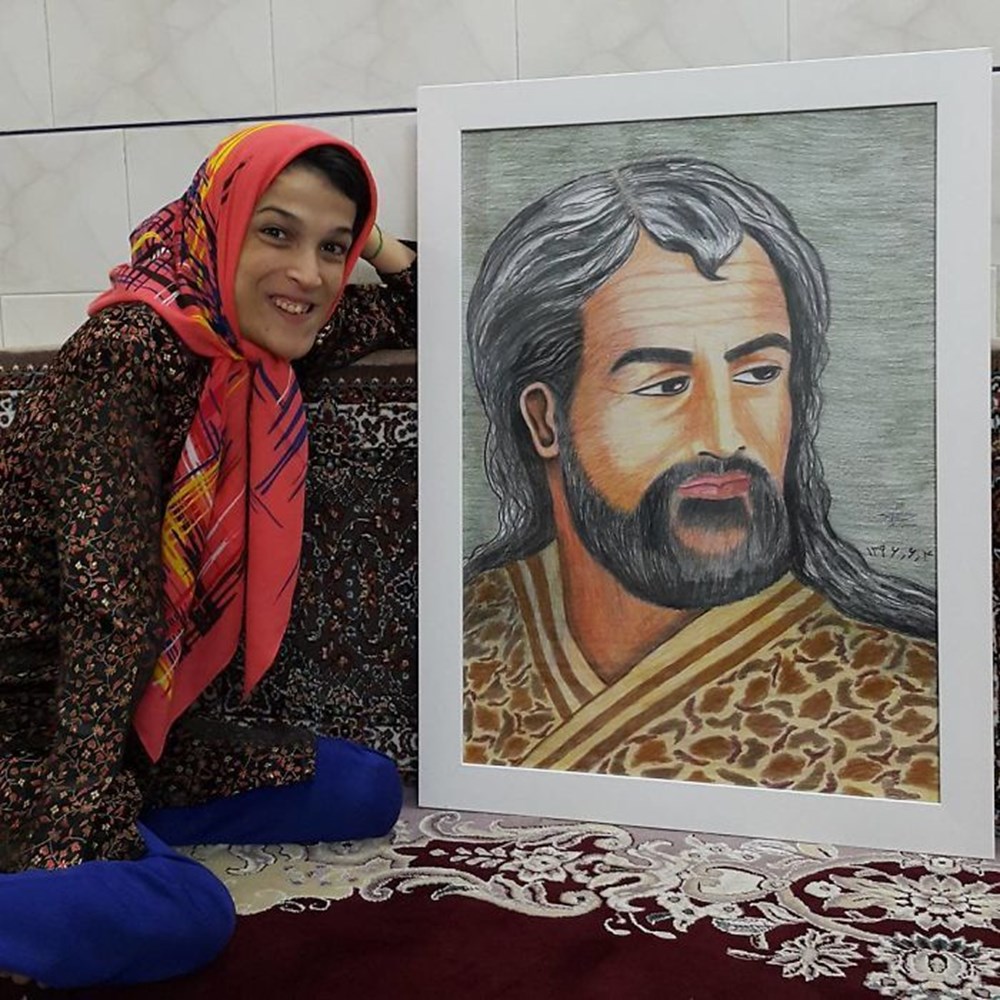 Iranian disabled painter draws pictures with his feet - 61