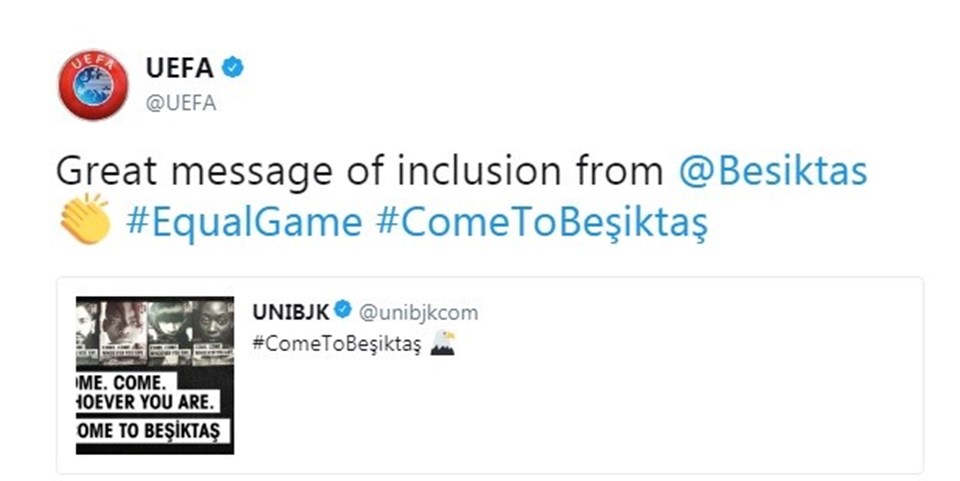 UEFA'dan Beşiktaş paylaşımı - 1