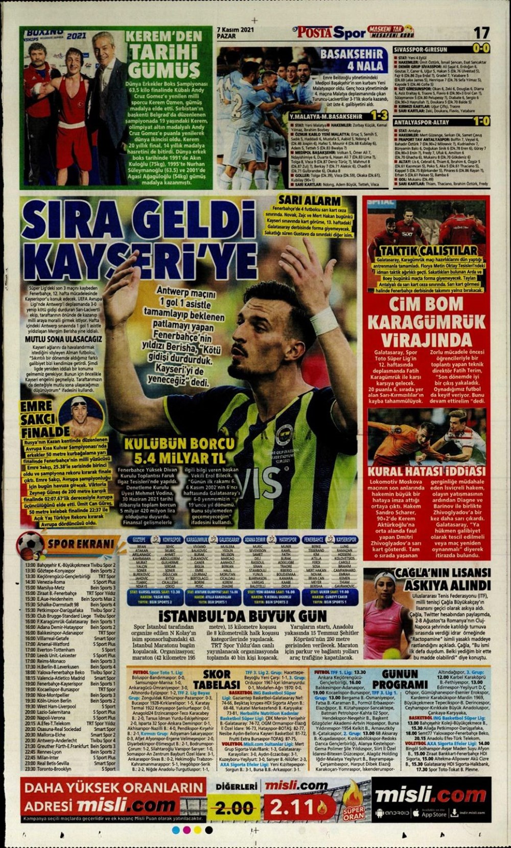 Günün spor manşetleri (7 Kasım 2021) - 15