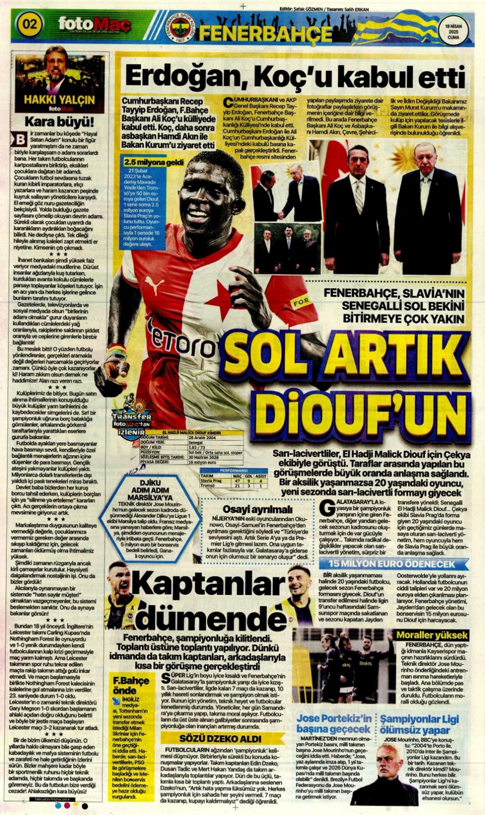 "Kolo Muani bombası" (18 Nisan 2025 spor manşetleri) - 2