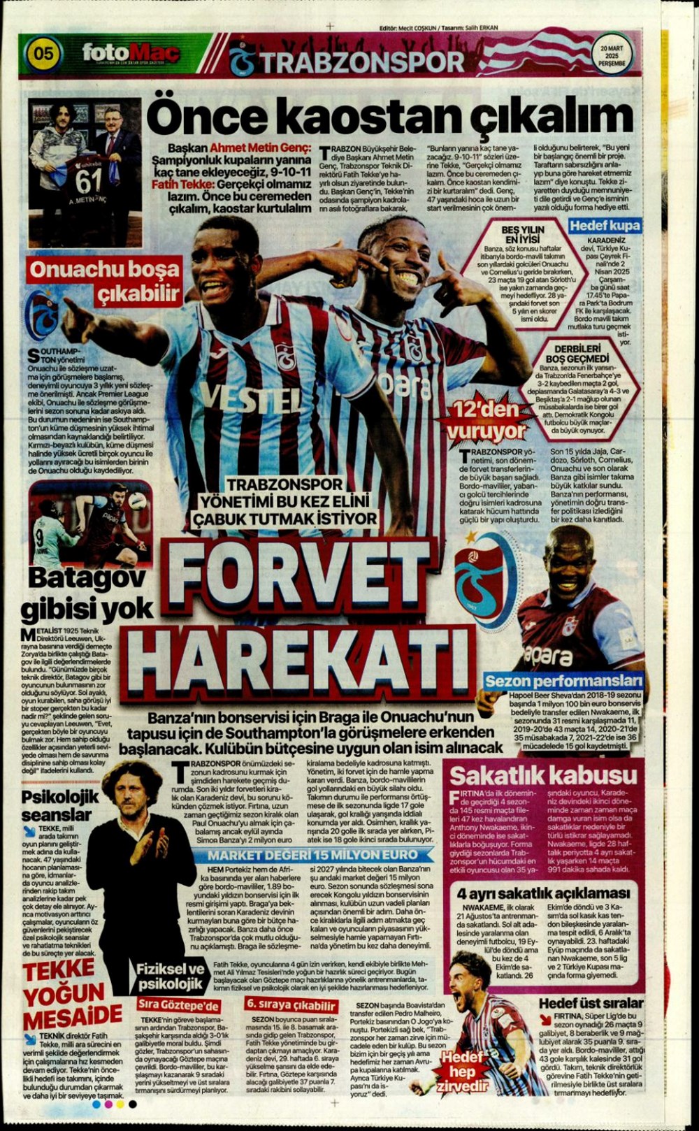 "Milliler avantaj peşinde" (20 Mart 2025 spor manşetleri) - 13