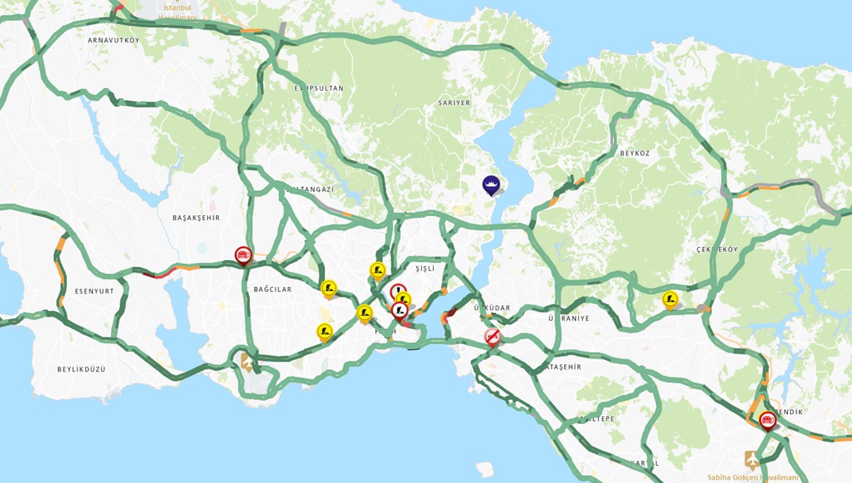 İstanbul trafiğinde kar sakinliği