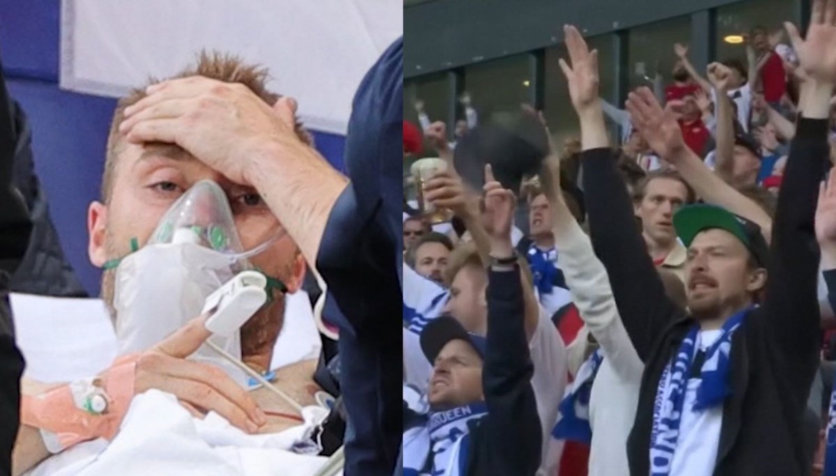 Taraftarlar tek ses, tek yürek oldu: Tribünlerde ‘Eriksen’ tezahüratı Taraftarlar tek ses, tek yürek oldu: Tribünlerde ‘Eriksen’ tezahüratı