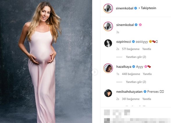 sinem kobal dan hamilelik pozlari