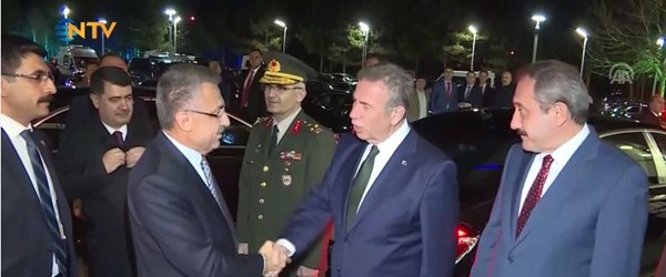 Mansur Yavaş Erdoğan'ı karşılama heyetinde yer aldı
