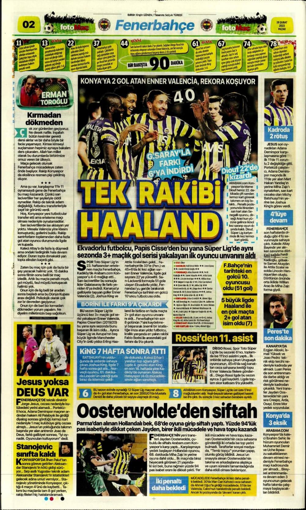 Günün spor manşetleri (26 Şubat 2023) - 1