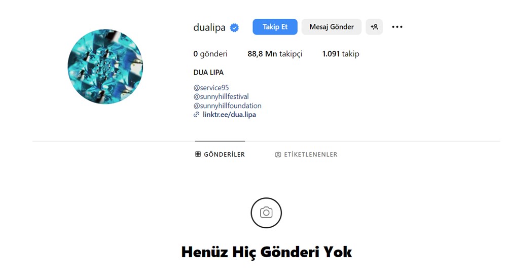 Dua Lipa sosyal medya hesabındaki her şeyi sildi - 3