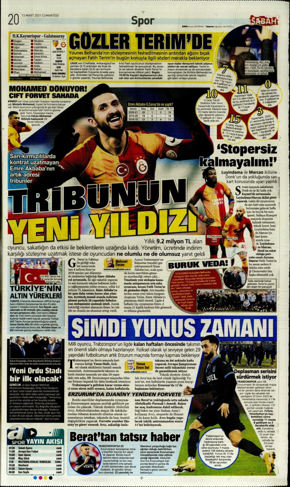 Günün spor manşetleri (13 Mart 2021) - 14