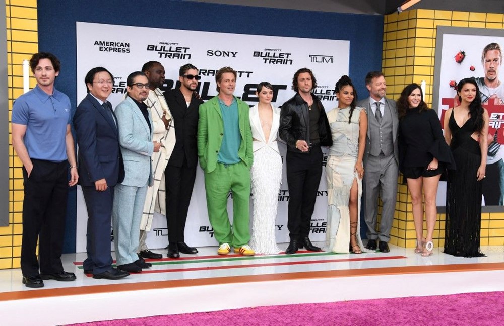 Brad Pitt'Suikast Treni' prömiyerindeki renkli stiliyle geleneği bozmadı - 4