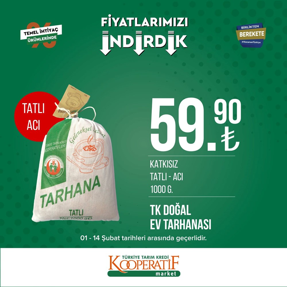 Tarım Kredi Kooperatif Market güncel indirimli ürünler listesini paylaştı Tarım Kredi Kooperatif Market yeni indirimli ürünler listesi belli oldu (1-14 Şubat güncel indirimli ürünler kataloğu) - 46