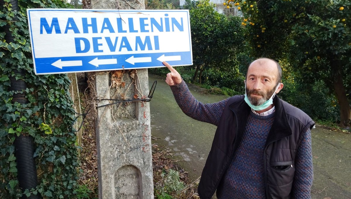 Rize'de şaşırtan tabela: 'Mahallenin devamı'