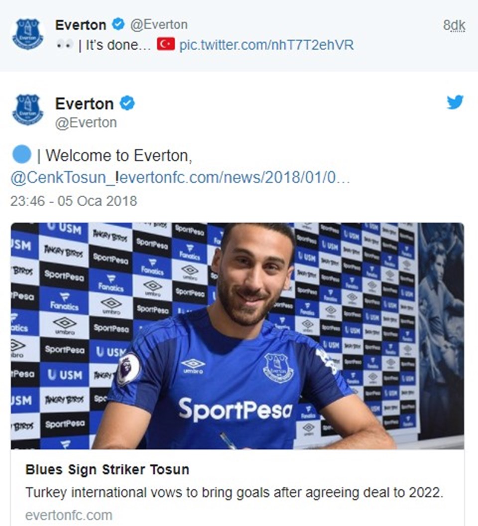 Everton, Cenk Tosun'un transferini resmen açıkladı - 1