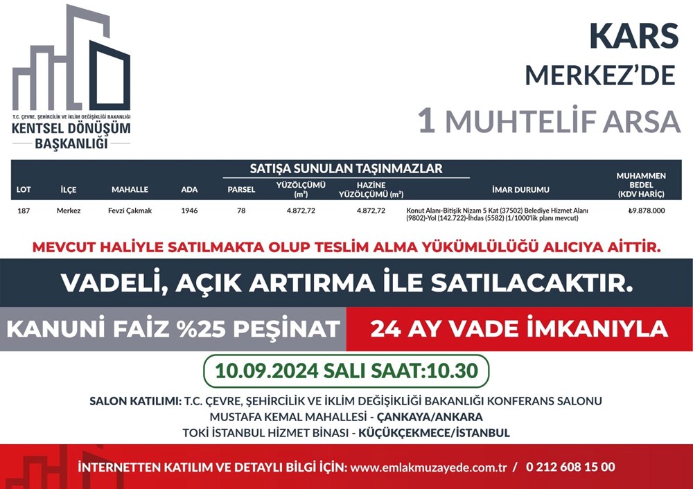 53 ilde 747 arsa bugün satışa çıkıyor: Hangi ilde, kaç arsa satışa çıkacak? Yüzde 25 peşin, 24 ay vade fırsatı (İl il satışa sunulan arsalar ve fiyat listesi) - 25