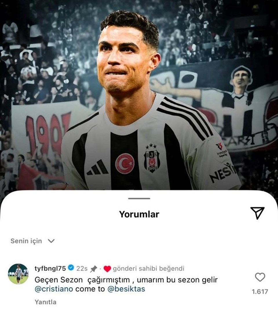 Beşiktaş'taki Cristiano Ronaldo çılgınlığına o futbolcu da katıldı! - 2