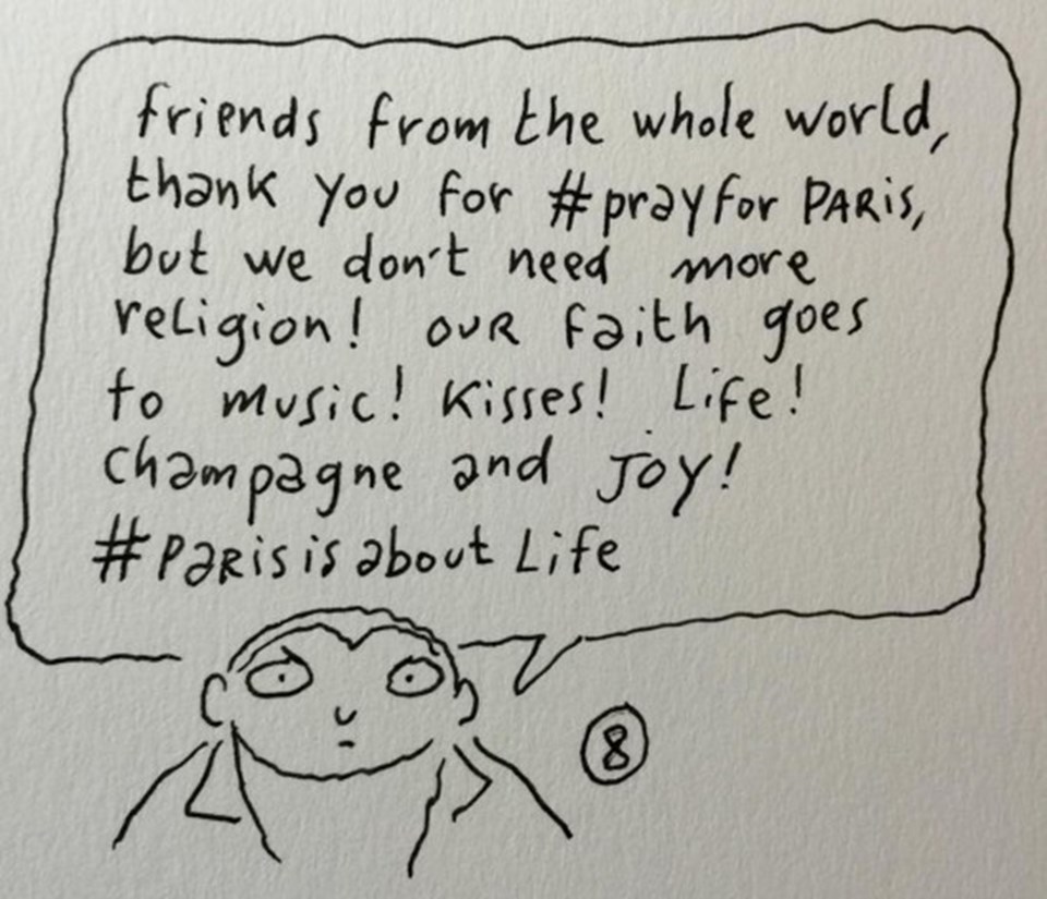 Charlie Hebdo çizerinden Paris tepkisi: Paris için dua etmeyin - 1