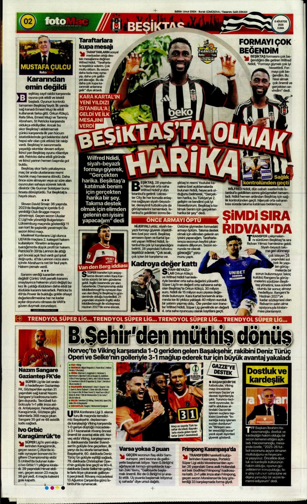"Gidenin yeri dolmadı" (8 Ağustos spor manşetleri) - 6