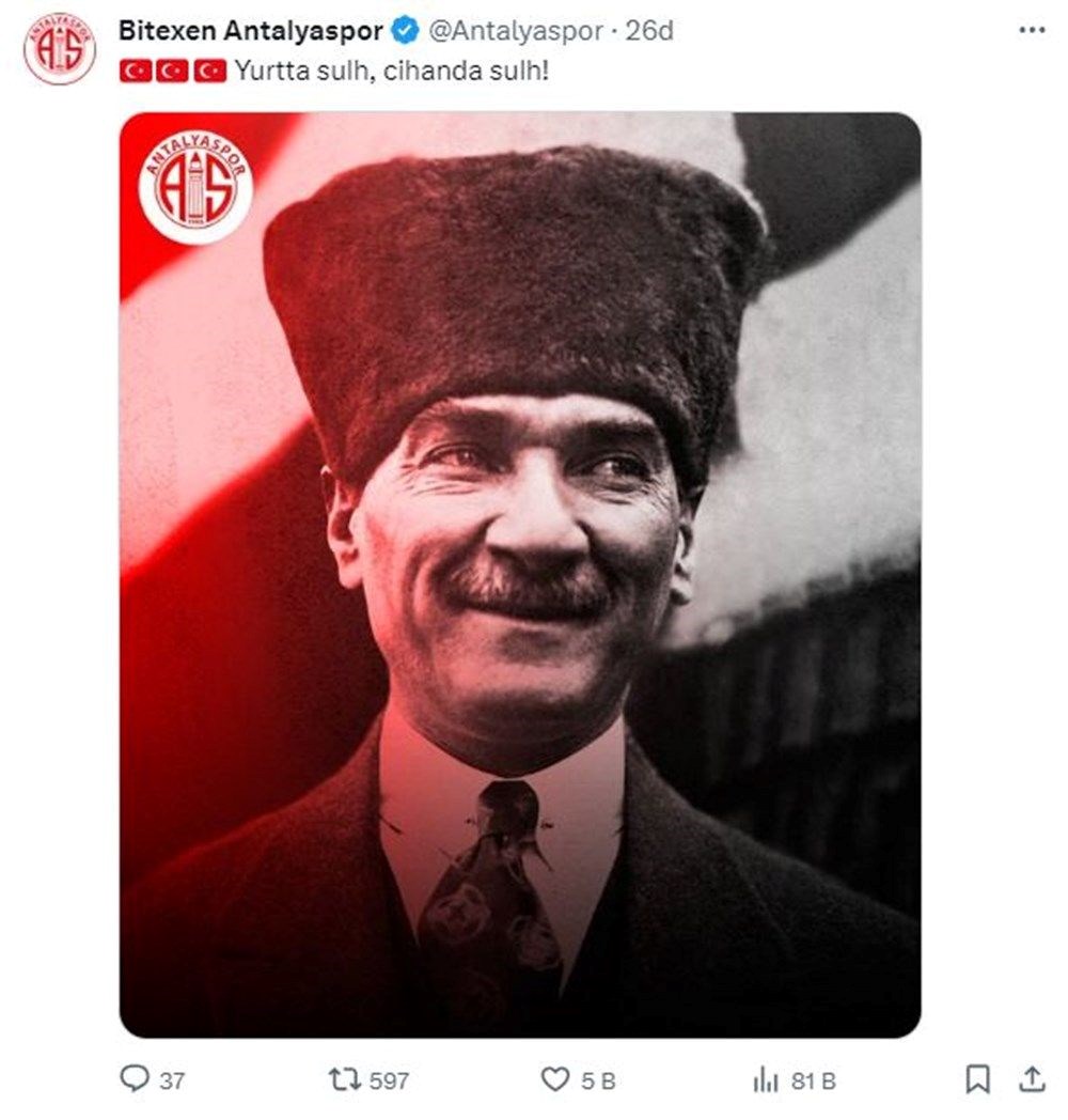 Süper Kupa'da kriz sonrası kulüplerden Atatürk paylaşımları - 8