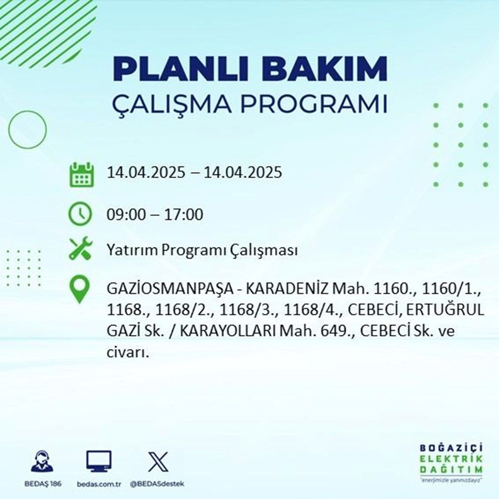 İstanbul'un 23 ilçesinde elektrik kesintisi: Elektrikler ne vakit gelecek? 9 saat sürecek (14 Nisan BEDAŞ kesinti programı) 143 gimCNEcShkiVGAeDGw7YUw