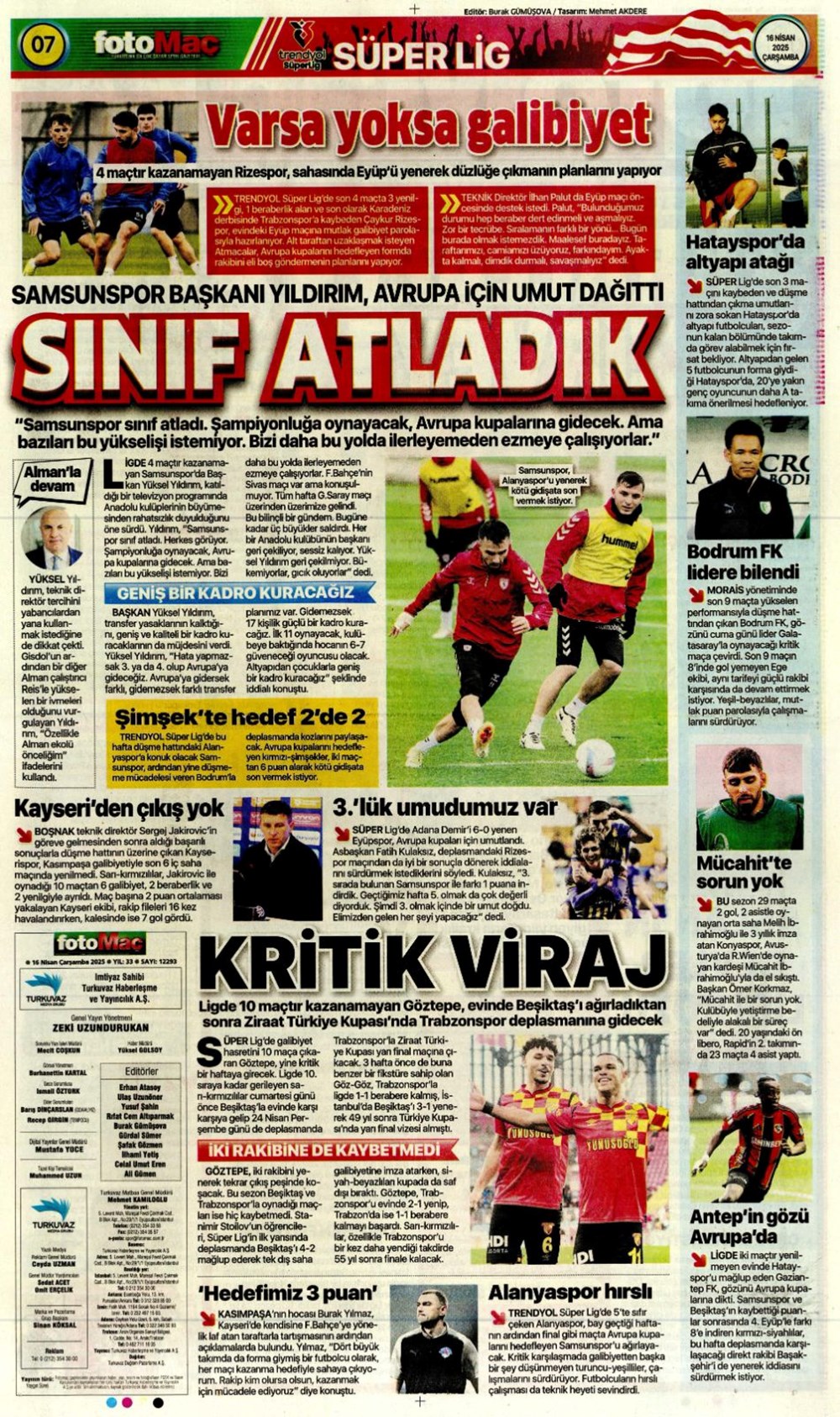 "Kim Min-Jae harekatı" (16 Nisan 2025 spor manşetleri) - 6