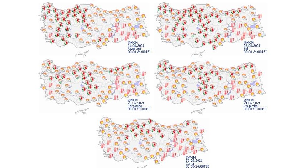 Meteoroloji'den sağanak yağış uyarısı (21 Haziran 2021 bugün hava nasıl olacak?) - 1