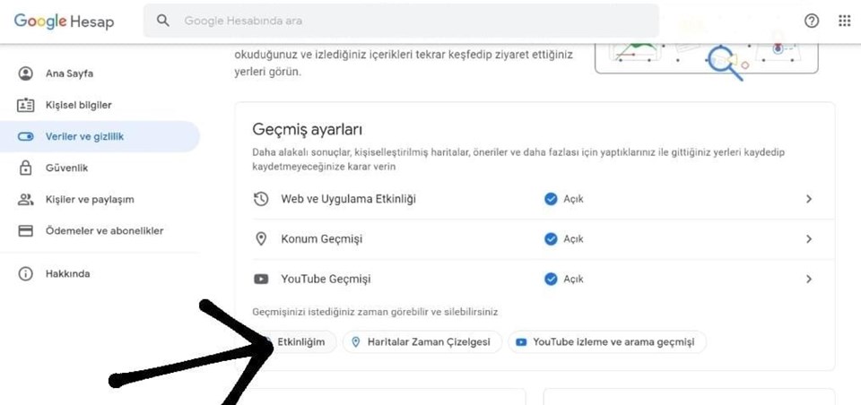 Google arama geçmişi Google hesabından nasıl temizlenir? - 3