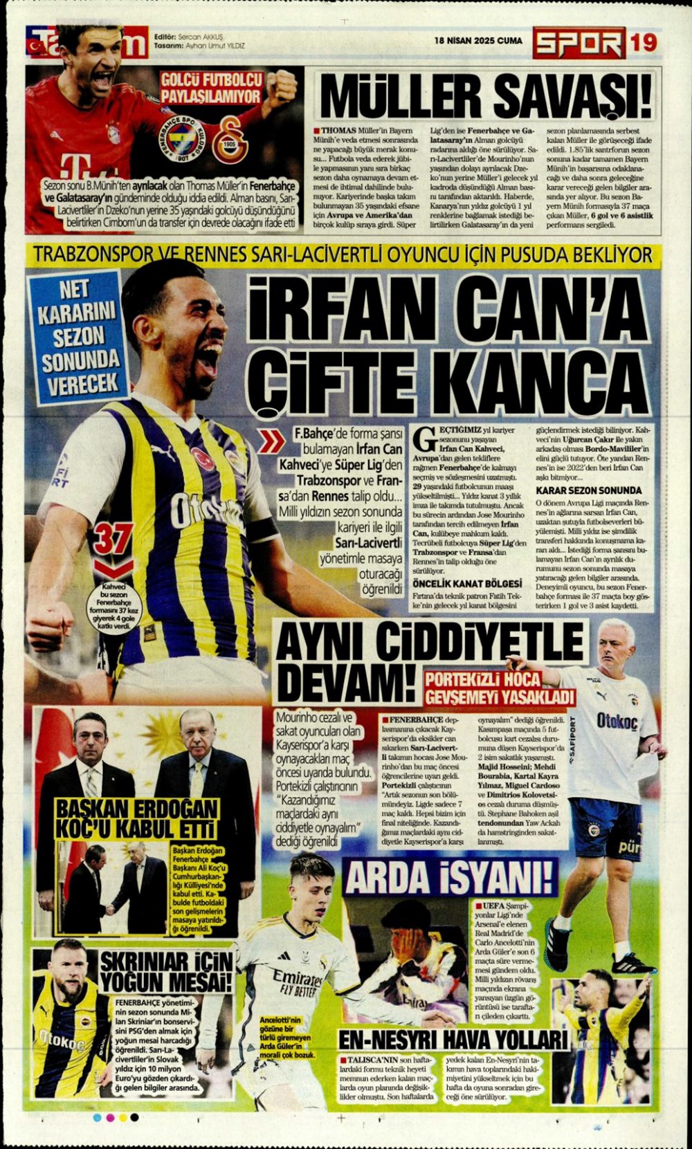 "Kolo Muani bombası" (18 Nisan 2025 spor manşetleri) - 29