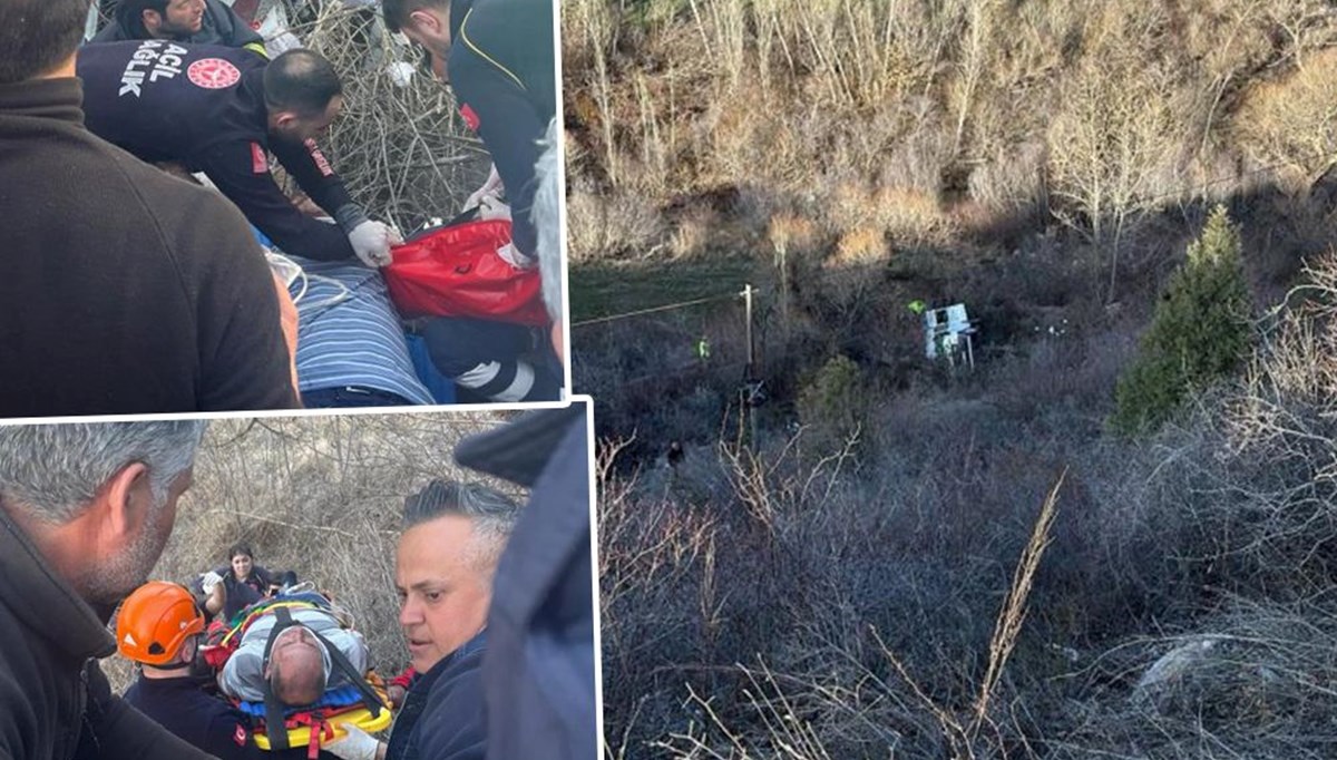 Gümüşhane’de yolcu minibüsü 70 metrelik uçurumdan yuvarlandı: 7 yaralı
