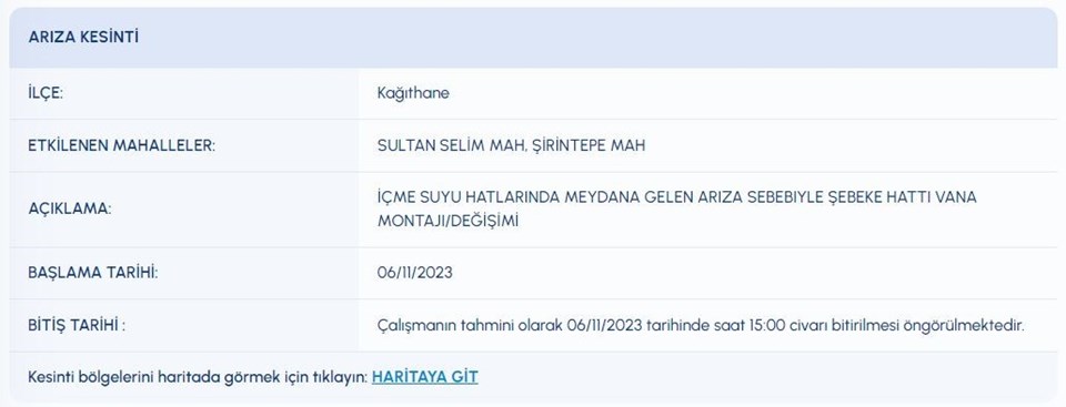 İstanbul'un 4 ilçesinde su kesintisi (Şişli, Kadıköy, Kağıthane, Şile) Sular ne zaman gelecek? İSKİ programı - 2