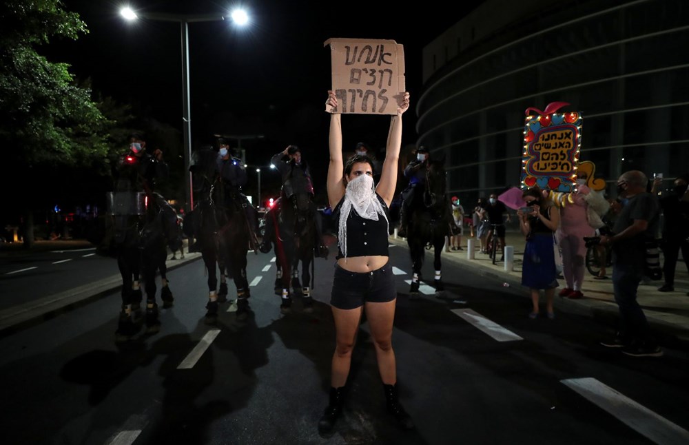 Netanyahu karşıtı gösteriler kısıtlamalara rağmen sürüyor - 7