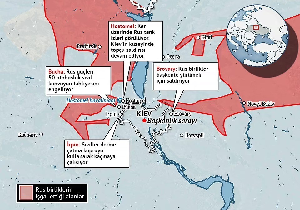 Rusya-Ukrayna savaşında 15. gün: Rus kuvvetleri Kiev’in 15 kilometre yakınına kadar geldi - 1