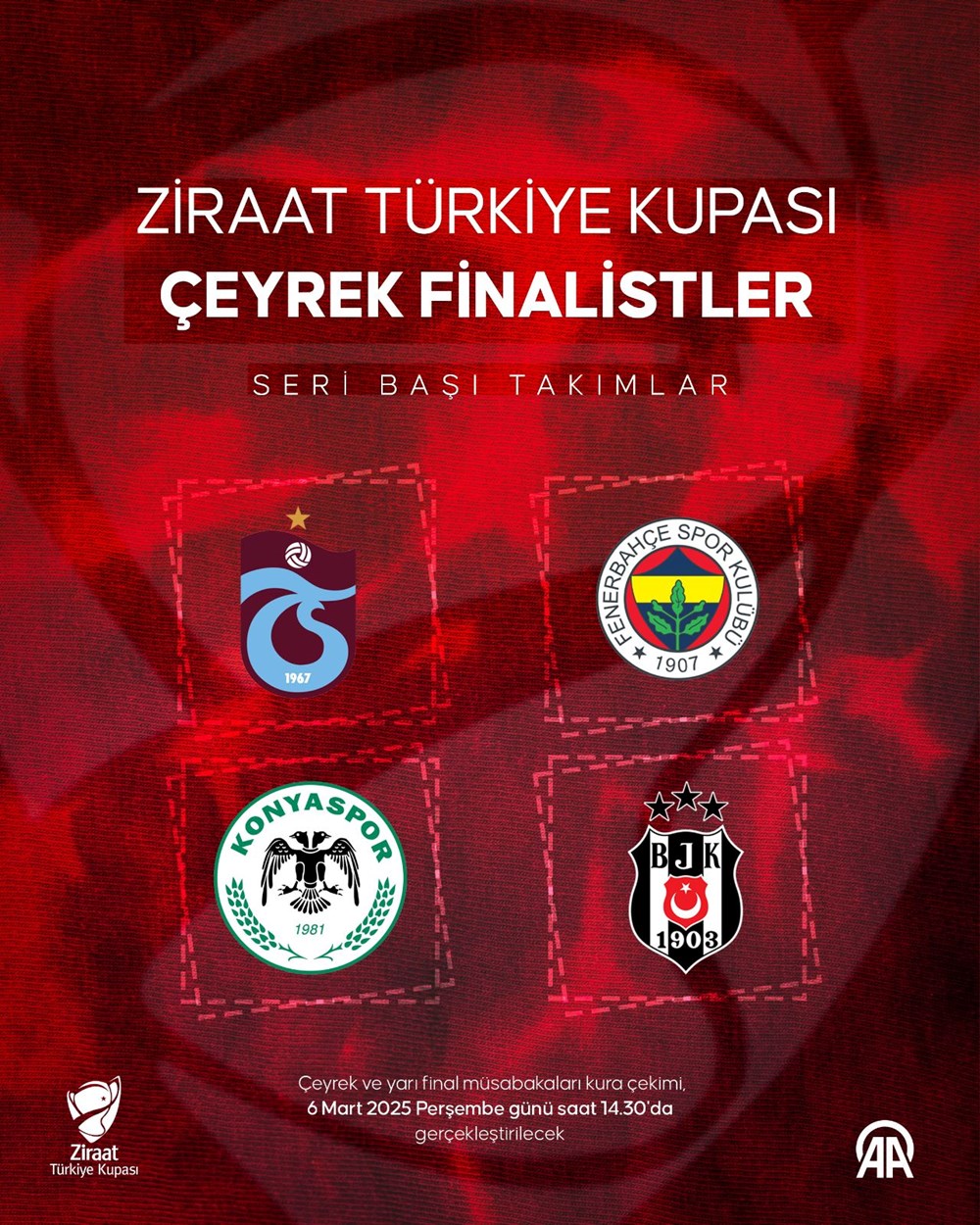 Türkiye Kupası'nın çeyrek finalinde dev derbi: Galatasaray, Fenerbahçe, Beşiktaş ve Trabzonspor'un eşleşmeleri belli oldu - 5