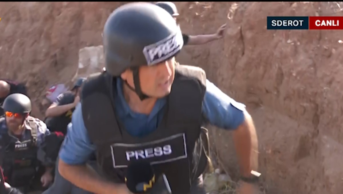 NTV ekibinin zor anları: Sderot'ta gazetecilerin yakınına roket atıldı