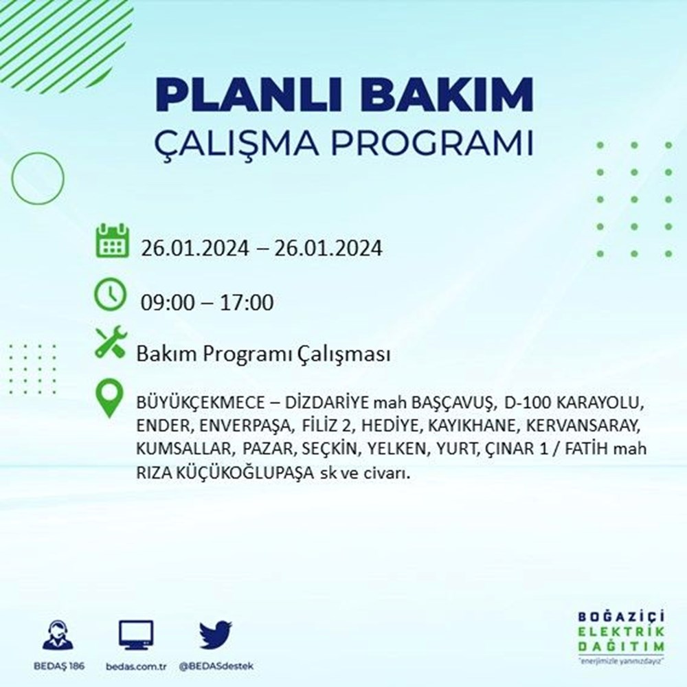 İstanbul'un 17 ilçesinde elektrik kesintisi (Avcılar, Bağcılar, Bayrampaşa...): Elektrikler ne zaman gelecek? - 11